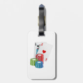 Blackjack met Poker Chips Bagagelabel (Achterkant verticaal)
