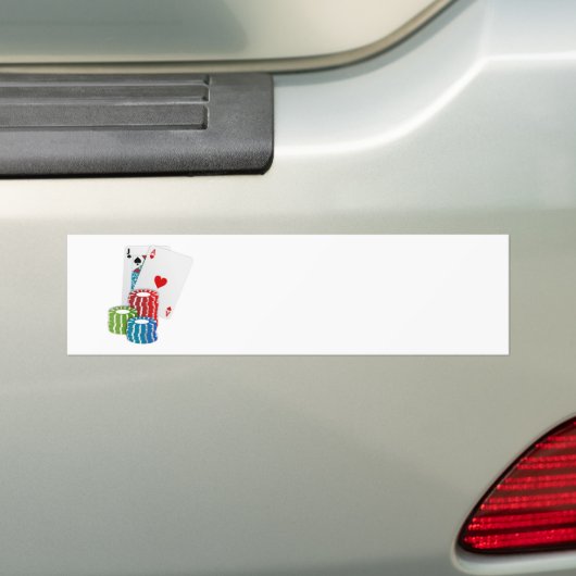 Blackjack met Poker Chips Bumpersticker (Op auto)