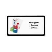 Blackjack met Poker Chips Etiket (Voorkant)