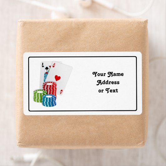 Blackjack met Poker Chips Etiket (Insitu)