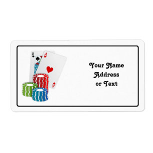 Blackjack met Poker Chips Etiket