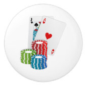 Blackjack met Poker Chips Keramische Knop (Voorkant)