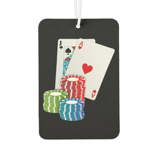 Blackjack met Poker Chips Luchtverfrisser (Achterkant)