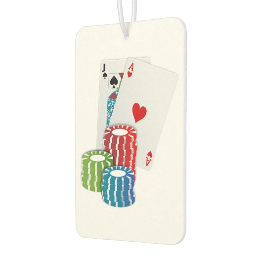 Blackjack met Poker Chips Luchtverfrisser (Links)