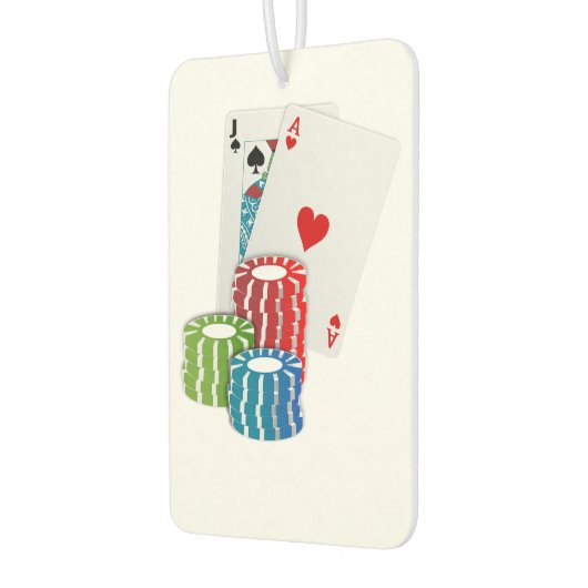 Blackjack met Poker Chips Luchtverfrisser (Links)