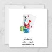 Blackjack met Poker Chips Magnetische Uitnodiging (Voorkant)