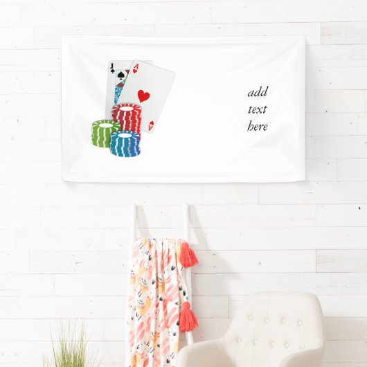 Blackjack met Poker Chips Spandoek (Insitu)