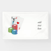 Blackjack met Poker Chips Spandoek (Horizontaal)