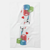 Blackjack met Poker Chips Theedoek (Verticaal)