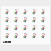 Blackjack met Poker Chips Vierkante Sticker (Vel)
