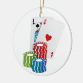 Blackjack met pokerfiches keramisch ornament (Links)