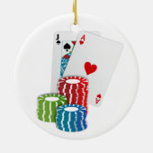 Blackjack met pokerfiches keramisch ornament (Achterkant)