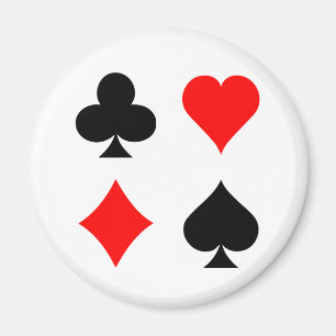 Blackjack / Poker Kaart Suits: Vectorkunst: Magneet