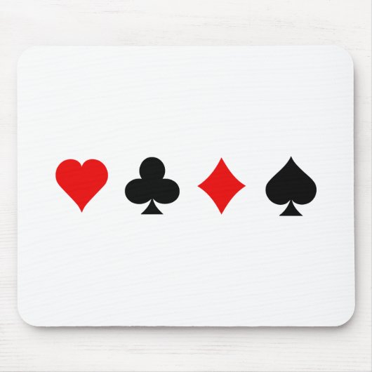 Blackjack / Poker Kaart Suits: Vectorkunst: Muismat (Voorkant)