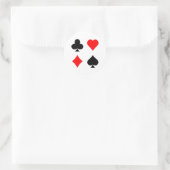 Blackjack / Poker Kaart Suits: Vectorkunst: Ronde Sticker (Tas)