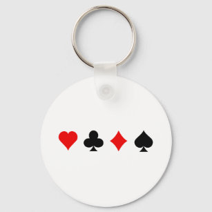 Blackjack / Poker Kaart Suits: Vectorkunst: Sleutelhanger