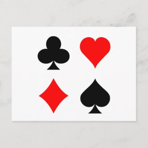 Blackjack / Pokerkaartkleuren: Vectorillustraties: Briefkaart