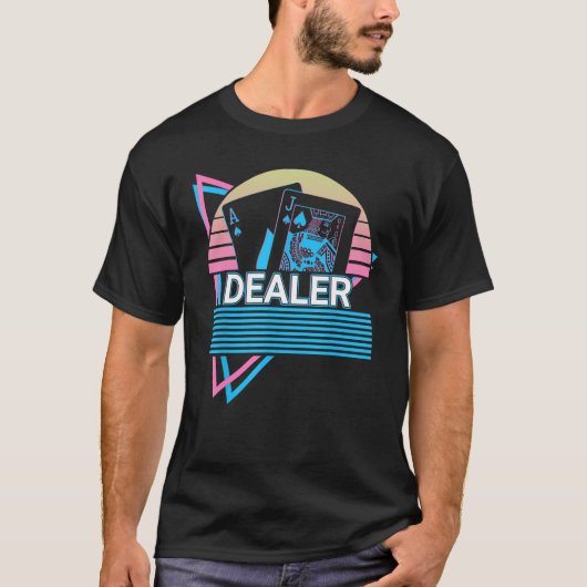 Blackjack Retro Dealer T-shirt (Voorkant)