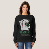 BLACKJACK SAURUS Blackjack Speler Casino Gambler Trui (Voorkant volledig)