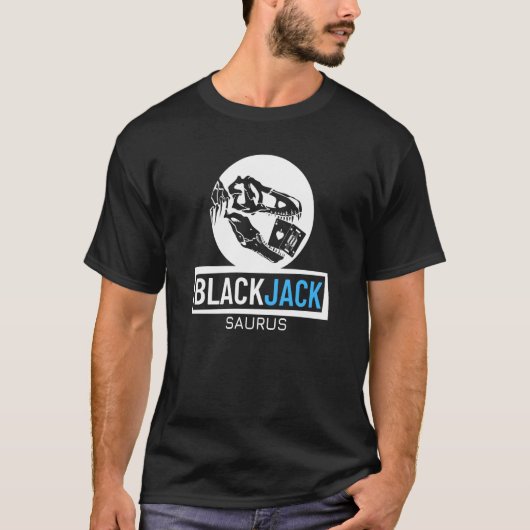 Blackjack Saurus Gambling Casino Blackjack 1 T-shirt (Voorkant)