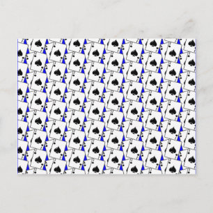 Blackjack schoppen blauw groot briefkaart