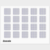 Blackjack schoppen blauw vierkante sticker (Vel)