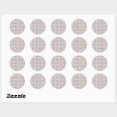 Blackjack schoppen rood ronde sticker (Vel)
