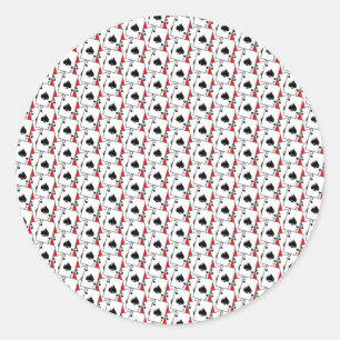 Blackjack schoppen rood ronde sticker