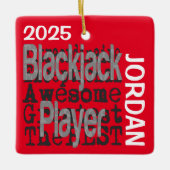 Blackjack Speler Buitengewoon CUSTOM Keramisch Ornament (Voorkant)