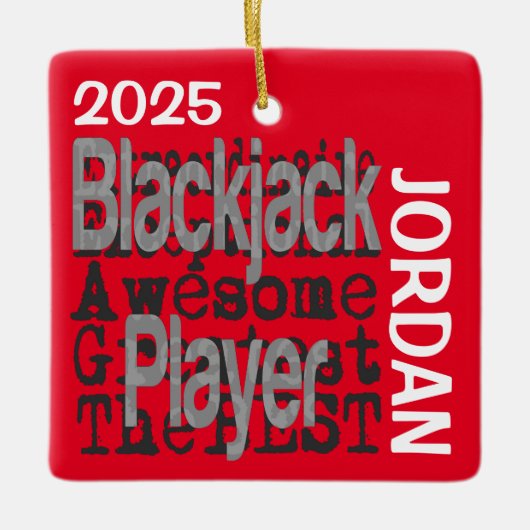 Blackjack Speler Buitengewoon CUSTOM Keramisch Ornament (Voorkant)