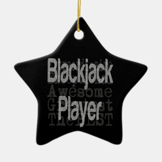 Blackjack speler buitengewoon keramisch ornament (Voorkant)