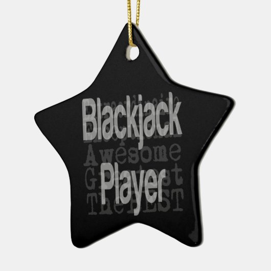 Blackjack speler buitengewoon keramisch ornament (Links)