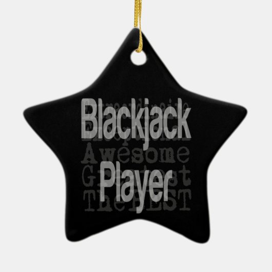 Blackjack speler buitengewoon keramisch ornament (Achterkant)