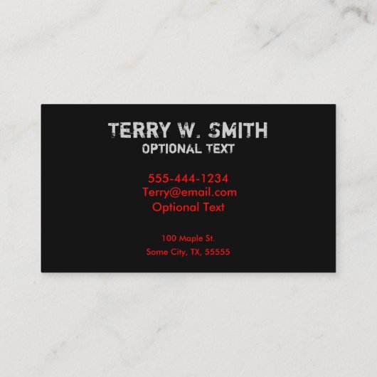 Blackjack Visitekaartje (Achterkant)