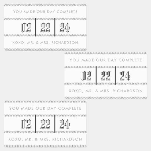 Blackletter Crystal Wedding Gift Label (Groep)