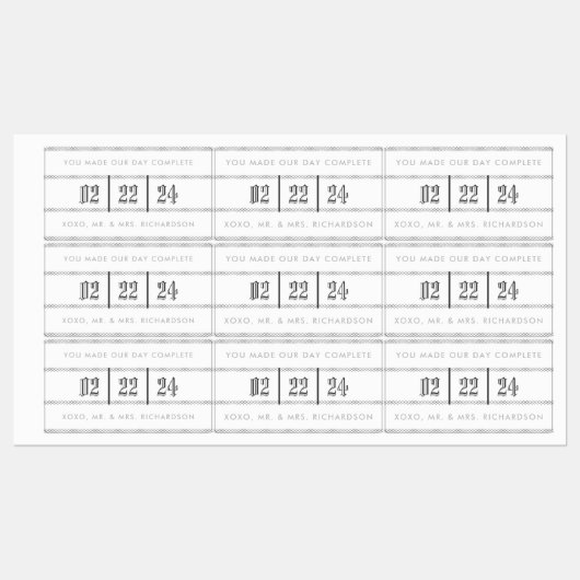 Blackletter Crystal Wedding Gift Label (Vel)