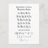 Blackletter overzicht Zazzle Font Sampler Blad Briefkaart (Voorkant)