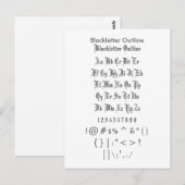 Blackletter overzicht Zazzle Font Sampler Blad Briefkaart (Voorkant / Achterkant)