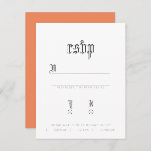 Blackletter RSVP (Voorkant / Achterkant)