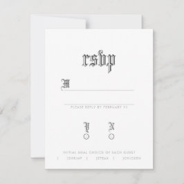 Blackletter RSVP Kaartje