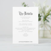 Blackletter Weddenschapskaart RSVP Kaartje (Staand voorkant)