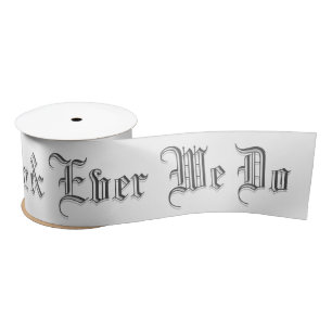 Blackletter Wedding Words Satin Ribbon Satijnen Lint