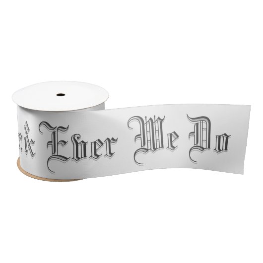 Blackletter Wedding Words Satin Ribbon Satijnen Lint (Spoel)