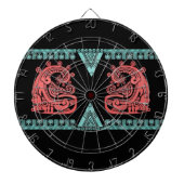 Blacklight Aztec Warrior Hieroglyph Dartbord (Voorkant)