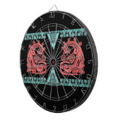 Blacklight Aztec Warrior Hieroglyph Dartbord (Voorkant Rechts)
