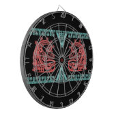 Blacklight Aztec Warrior Hieroglyph Dartbord (Voorkant Links)
