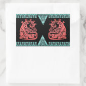 Blacklight Aztec Warrior Hieroglyph Rechthoekige Sticker (Tas)