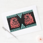 Blacklight Aztec Warrior Hieroglyph Rechthoekige Sticker (Envelop)