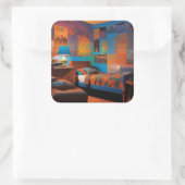 Blacklight-dagen Vierkante Sticker (Tas)