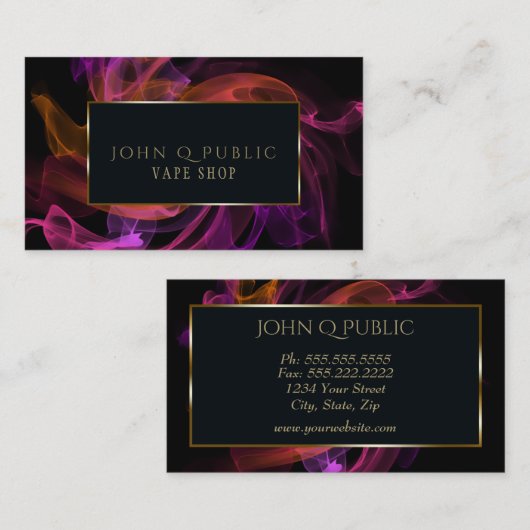 Blacklight-damp voor tapewinkels visitekaartje (Voorkant / Achterkant)